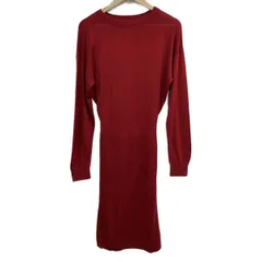 theory(セオリー) ワンピース サイズS レディース美品  - レッド 長袖/ロング