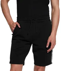 ゲス メンズ ボトムス ハーフパンツ・ショーツ ショートパンツ フリース Guess Arlo Fleece Shorts Jet Black ブラックのサムネイル