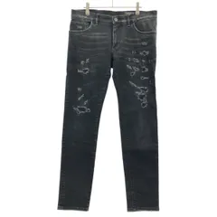 DOLCE&GABBANA ドルチェ＆ガッバーナ ダメージリペアデニムパンツ GY07LD/G8V55 ブラック 50のサムネイル