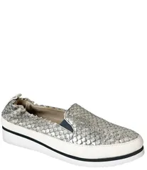 ロンホワイト レディース シューズ スニーカー プラットフォーム トール レザー Ron White Nell Metallic Leather Lizard Embossed Wedge Platfのサムネイル