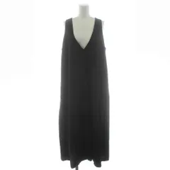 ミズイロインド mizuiro ind ワンピース ロング マキシ ノースリーブ Vネック コットン 黒 ブラック /KU