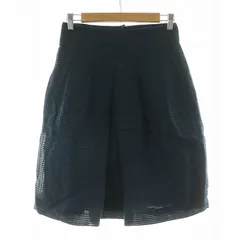 アクリス AKRIS ボックスプリーツスカート ひざ丈 ボーダー 38 ネイビー 326488 /NQ ■MUのサムネイル