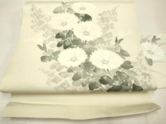 帯8470 ○高級 正絹 塩瀬 友禅 名古屋仕立て 名古屋帯 - メルカリ