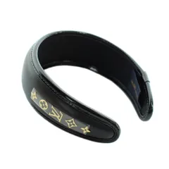 ルイヴィトン LOUIS VUITTON M77396 ヘッドバンド クルーザー カチューシャ ヘアアクセサリー ロゴ レザー 黒 ブラック ■GY18 /MQ ■OHのサムネイル