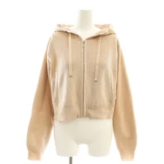 ウィルセレクション WILLSELECTION 23SS  畦ジップアップパーカー ニット クロップド丈 M ピンク /MI ■OSのサムネイル