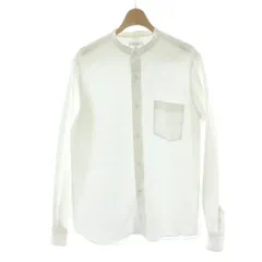 B&Y ユナイテッドアローズ BEAUTY&YOUTH ビューティー&ユース シャツ M 白 ホワイト ノーカラー 長袖 胸ポケット /PP ■GY61