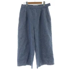 エムエスジーエム MSGM デニム ジーンズ 麻 リネン 38 水色 ワイドシルエット タック入り サイドジップ /NSのサムネイル