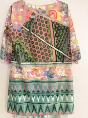 (新品)日本輸入ワンピース/ミントピンク/春ワンピース/レイヤードルック