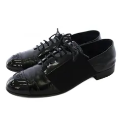 シャネル CHANEL ココマーク レースアップシューズ  サイドゴア 36.5C 黒 G34128 /KH