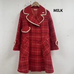ミルク 90s ダブル ボタン 刺繍 チェック 柄 コート ct-8018 レディース 表記無し ISItems【USED】【古着】【中古】50156294のサムネイル