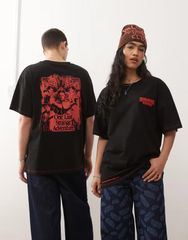 리클렘 빈티지 레이디스 탑스 T셔츠 프린트 Reclaimed Vintage x Stranger Things unisex oversized Tshirt with c