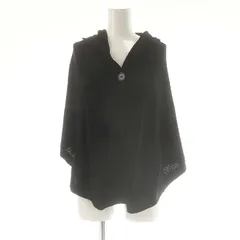 コムサイズム COMME CA ISM ニット ポンチョ カーディガン フード F ブラック /DF ■OS ■GY39 ■AX