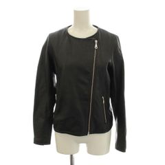 アイテムズ アーバンリサーチ ITEMS URBANRESEARCH ライダースジャケット ダブル レザー 本革 羊革 36 黒 ブラック /JP