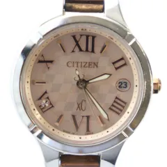 シチズン CITIZEN クロスシー XC 腕時計 ウォッチ ソーラー ローマン ピンク文字盤 カレンダー付き ロゴ シルバー色 H058-T020241 ■GY11 /MQ