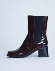 トップショップ レディース シューズ ブーツ・レインブーツ チェルシーブーツ チェルシー ブーツ ヒール Topshop Myra block heel chelsea boots in chocolのサムネイル