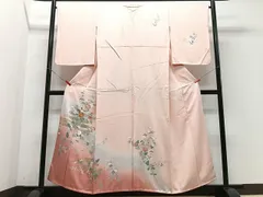 平和屋着物■訪問着　駒刺繍　枝花文　暈し染め　金銀彩　正絹　逸品　CABE7567xe