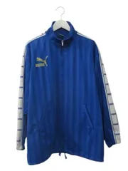 プーマ PUMA トラックジャケット L~O  ジップアップ ブルゾン ジャージ 刺繍 プリント ブルー 青 アウター 上着