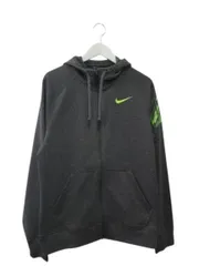 ナイキ NIKE ジップアップパーカー L カットソー フーディ 刺繍 プリント グレー トップス