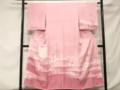 平和屋着物■訪問着　地紋起こし　草花文　暈し染め　正絹　逸品　CABE7915ev