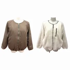 アーバンリサーチ サニーレーベル URBAN RESEARCH Sonny Label ジャケット ブルゾン リバーシブル ジップアップ ボア Free 白 ホワイト 茶 ブラウン /YK