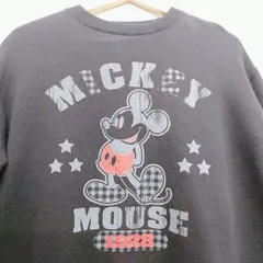 Disney ディズニー ミッキー スウェット トレーナー レディース M ブラック フェード 古着 長袖 キャラクター プリント ビンテージ風 USA風 カジュアル ゆるだぼ ストリート 韓国ファッション 古着コーデ 秋冬 人気 定番