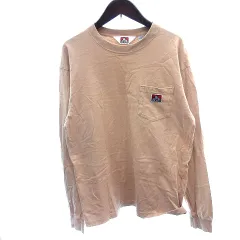 ベンデイビス BEN DAVIS カットソー Tシャツ ロンT クルーネック 長袖 M ベージュ /AU