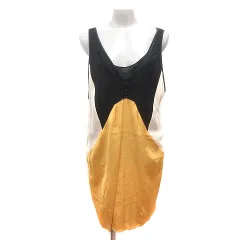 ザラウーマン ZARA WOMAN STUDIO ワンピース ミニ ノースリーブ 切替 M 黄色 イエロー /MN