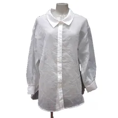 ミスティック mystic ブラウス 長袖 シアー チュニック丈 F 白 ホワイト /MN