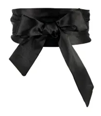 【ラスト1点】サッシュベルト レディース ロング リボン 太 ウエストマーク [インソミラ] 女性 カジュアル 黒 フォーマル ブラック オフィス 飾り [InSomila]