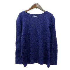 プールトレファム POUR Tres Femme ニット セーター 長袖 アルパカ混 モヘヤ混 M 紫 パープル /MN