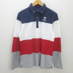g■キャロウェイ/callaway 長袖ポロシャツ/ゴルフウェア【LL】紺白/men's/84【中古】■