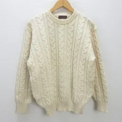 g■チャップス/CHAPS RalphLoren ケーブル編みニット/ウール【L】アイボリー/men's/43【中古】■