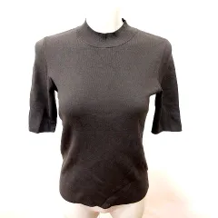 N.Natural Beauty Basic N.ナチュラルビューティーベーシック ニット カットソー Uネック 半袖 M ダークブラウン /RTのサムネイル