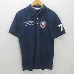 g■エドウィン/EDWIN GOLF 半袖ポロシャツ/鹿の子地【XL】紺/men's/103【中古】■のサムネイル
