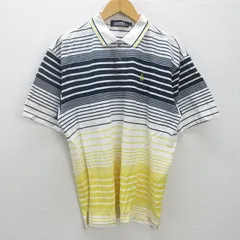 g■ルコック スポルティフ/le coq sportif GOLF 半袖ポロシャツ/スポーツウェア【L】紺黄白/men's/52【中古】■のサムネイル
