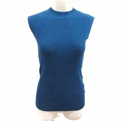 アプレトロ ap retro ニット カットソー ノースリーブ F  青 ダークブルー /YK