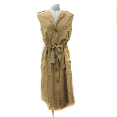 ザラ ZARA ワンピース ロング ノースリーブ 黄土色 /YI