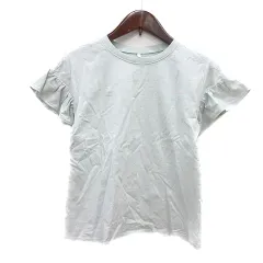 ジーユー GU カットソー Tシャツ クルーネック フレンチスリーブ フリル 150 緑 グリーン /MN ●RY