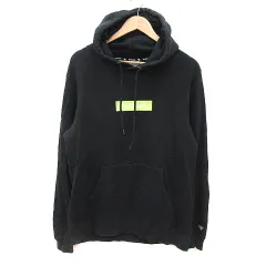 マークゴンザレス MARK GONZALES パーカー 長袖 L 黒 ブラック 黄緑 ライムグリーン /MS
