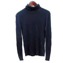 23区 オンワード樫山 ニット セーター タートルネック リブ ウール 長袖 32 XXS 紺 ネイビー /AU