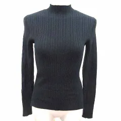 アズールバイマウジー AZUL by moussy ニット カットソー ハイネック 長袖 S 黒 ブラック /YK