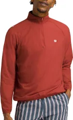 ウィルソン レディース アウター ジャケット・ブルゾン Wilson Mens Player 12 Zip Wind Shell Tennis Jacket Firewhirlのサムネイル