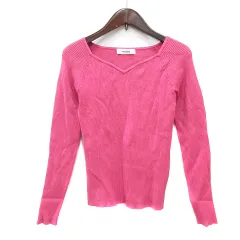 マイストラーダ Mystrada ニット カットソー 長袖 リブ 38 M ピンク /MN