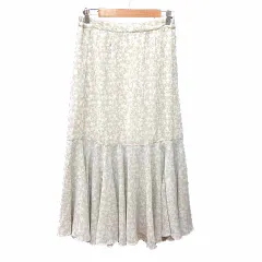 アースミュージック&エコロジー EARTH MUSIC & ECOLOGY スカート マーメイド ロング 花柄 F アイボリー 白 ホワイト /YK ●RY