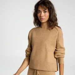 キャリー レディース アウター ニット・セーター CALIA Womens Clean Crew Sweater Tan Brown Heather ヘザー