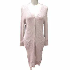 アプワイザーリッシェ Apuweiser-riche ロングカーディガン ニット Vネック 長袖 F ピンクベージュ /YK