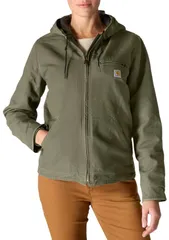 カーハート レディース アウター ジャケット・ブルゾン Carhartt Womens Washeduck Sherpa Lined Jacket Basilのサムネイル