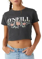 オニール レディース トップス Tシャツ ONeill Womens Flower Vineshort Sleeve TShirt Washed Black ブラックのサムネイル