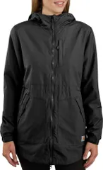 カーハート レディース アウター ジャケット・ブルゾン コート Carhartt Womens Rain Defender Hooded Lightweight Coat Black ブラックのサムネイル