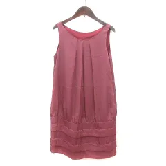 コムサイズム COMME CA ISM ワンピース ミニ ノースリーブ F 赤紫 ワインレッド /MN